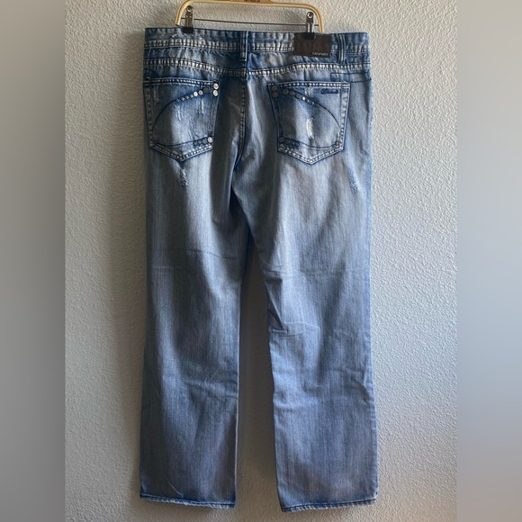 DINAMIT Rare Denim from Italy Light Wash Distressed Men’s Denim Jeans Size 40 - Picture 2 of 16